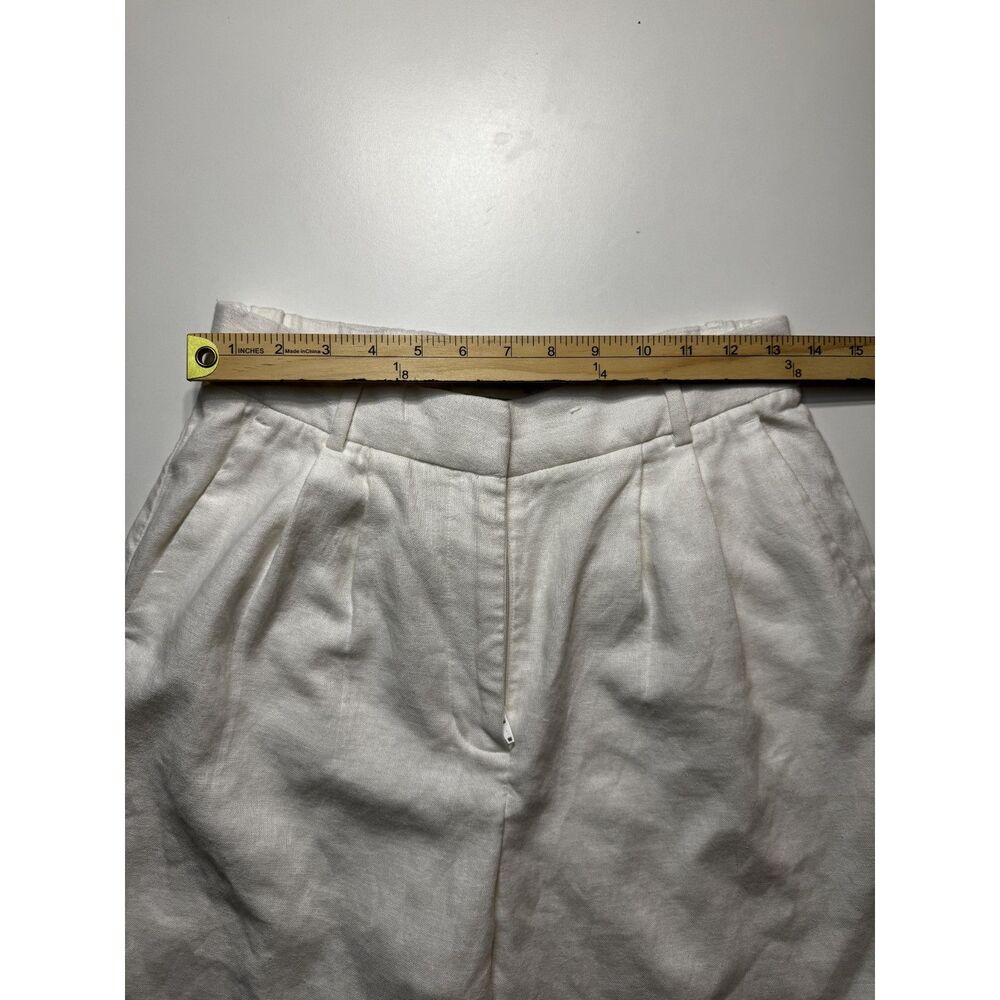 Abercrombie Sloane Linen Blend Wide Leg Pants White Size 28 6R - Picture 9 of 11
